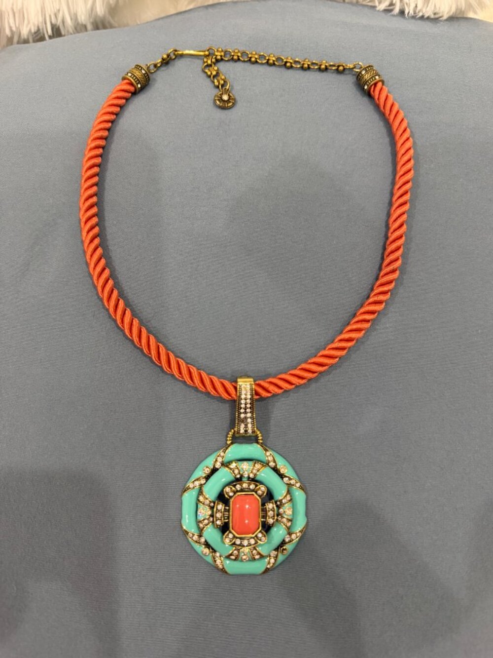 HEIDI DAUS Newport Chic Grande Crystal Cord Enhancer Deco Necklace Convertible